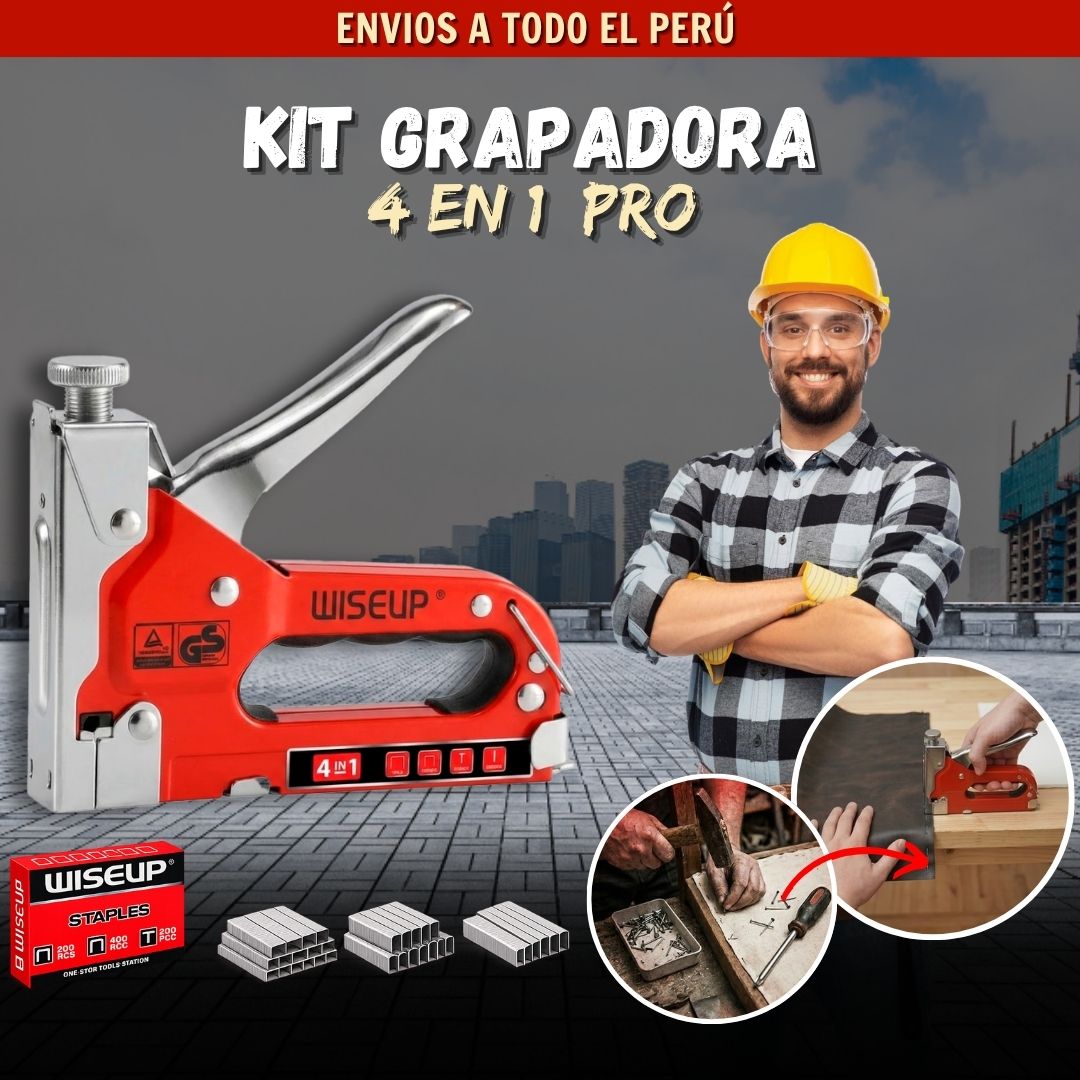 KIT GRAPADORA 4 EN 1 + CAJA DE GRAPAS T1